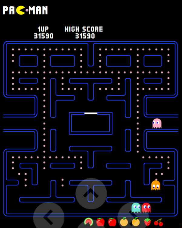 Pac-Man Game Over Screenshot.