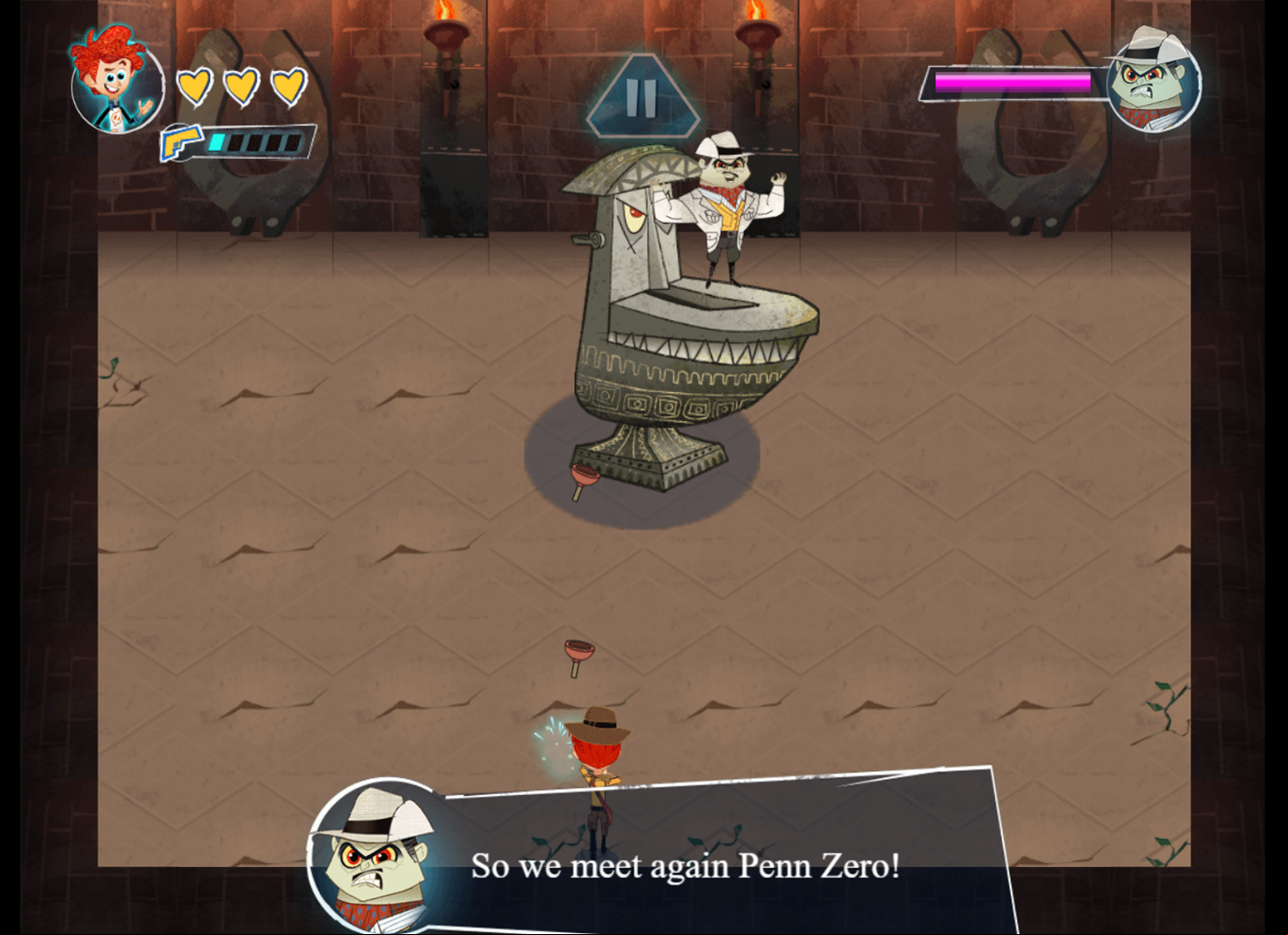 Penn Zero Part Time Hero Zap Trap Game Boss Fight Screenshot.