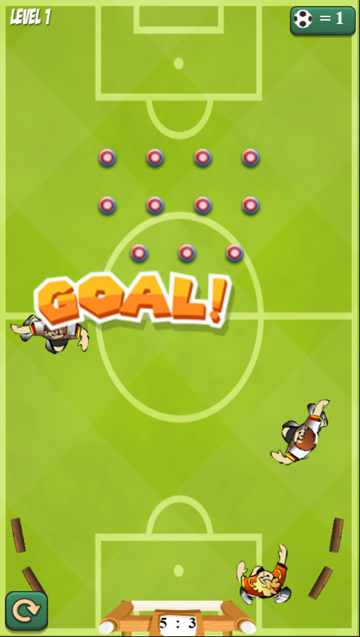 Pinball Football Game Goal Screen Screenshot.