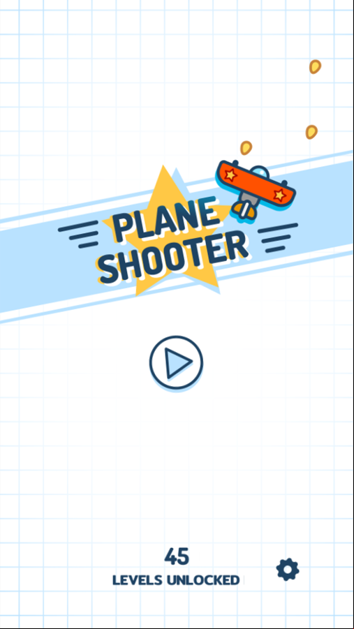 Plane Shooter Game Welcome Screen Screenshot.