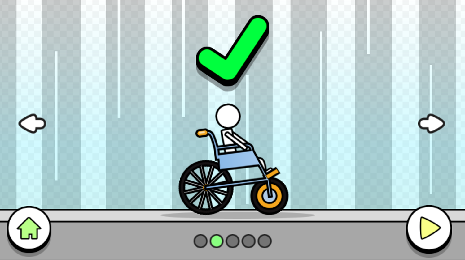 Pocket Racing Game Wheelchair Unlocked Screen Screenshot.