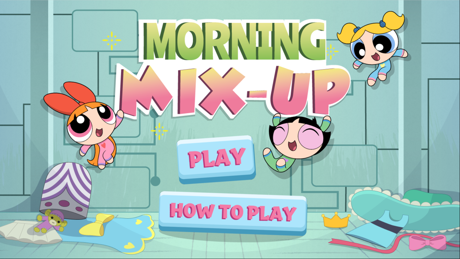 Powerpuff Girls Morning Mix Up Welcome Screen Screenshot.