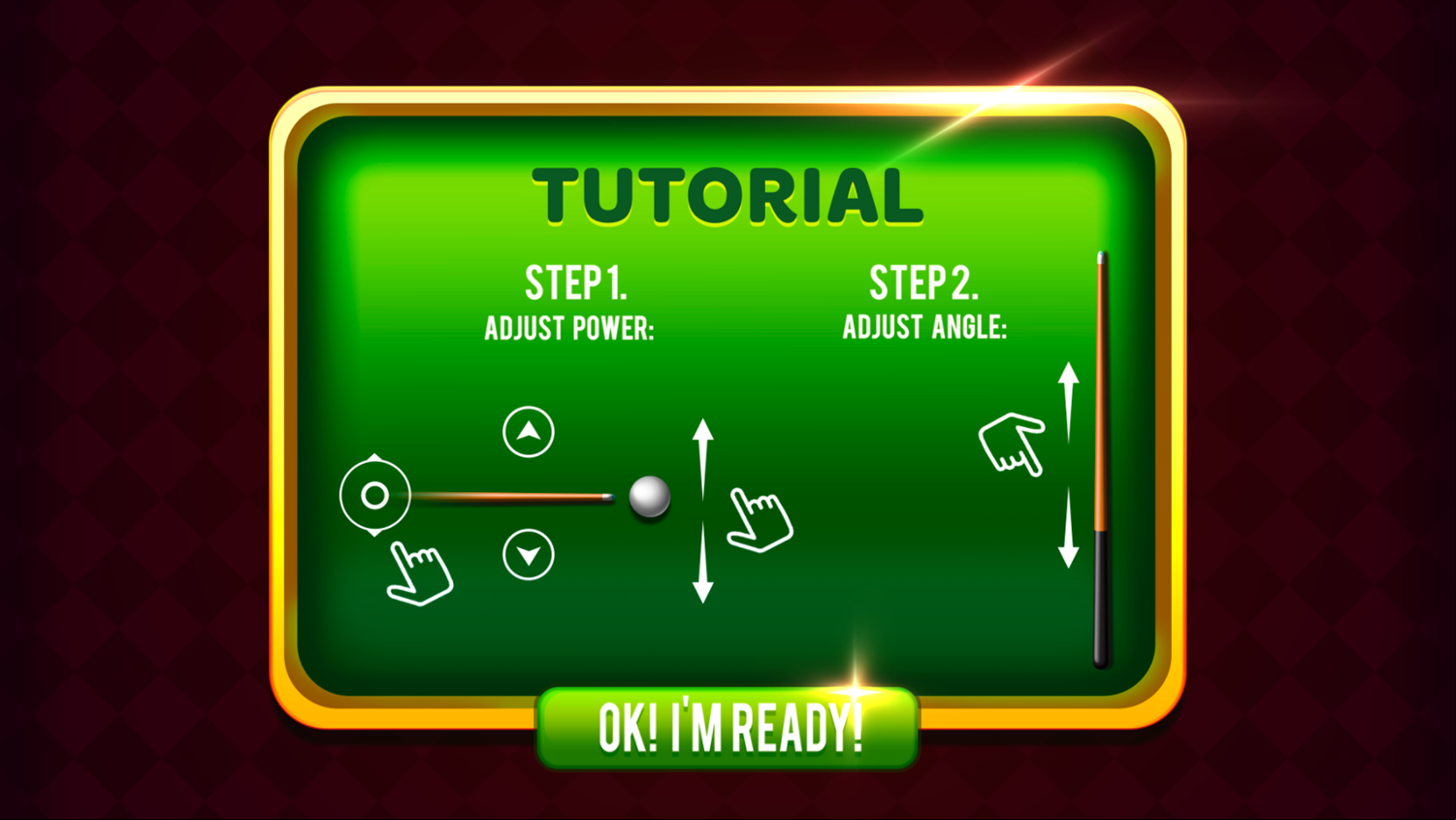 Pro Billiards Game Tutorial Screenshot.
