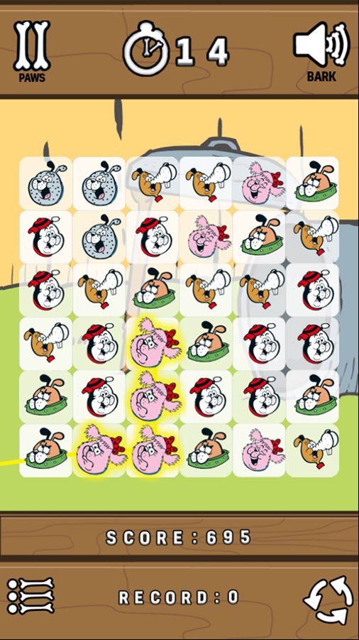 Puppy Pile Up Game Play Screenshot.