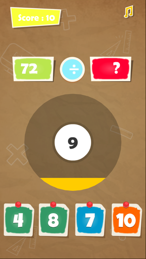 Quick Math Game Level Play Screenshot.