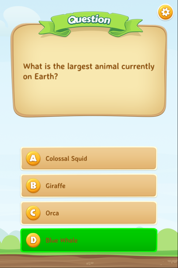 Quizzer Game Answer Screenshot.