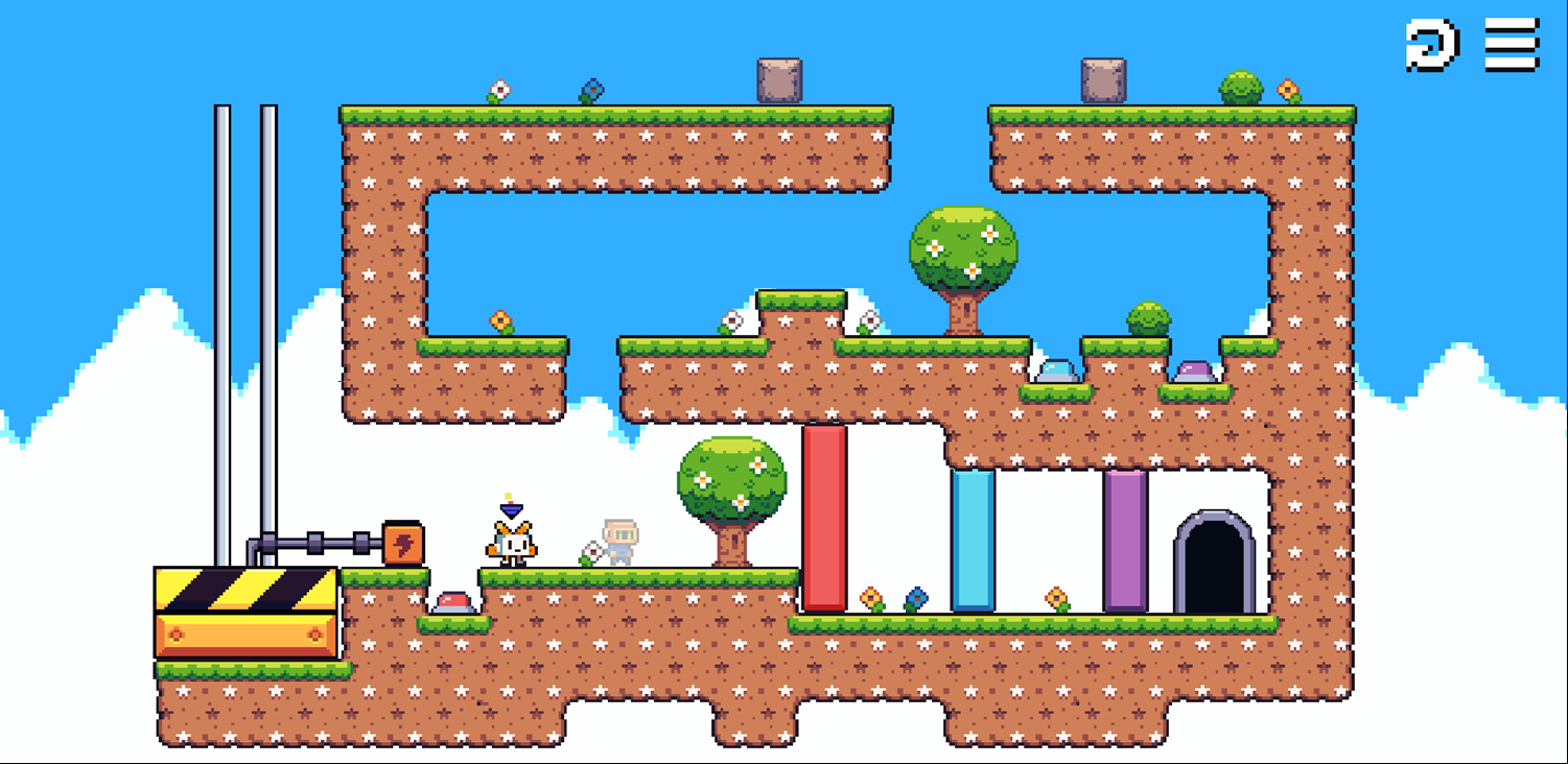 Roboduo Game Level With Three Switches Screenshot.