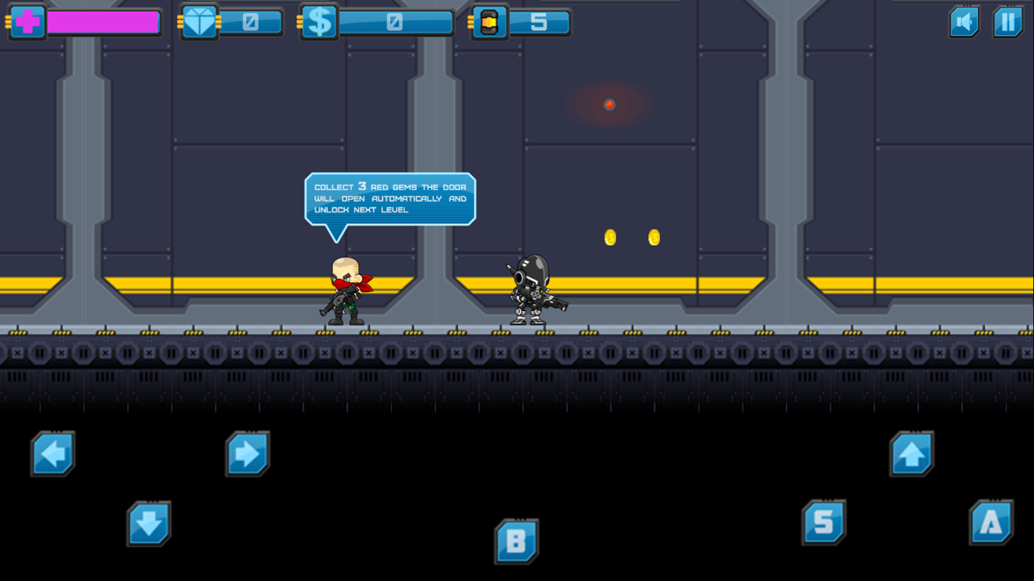 Robot Trooper Game Level Start Screenshot.