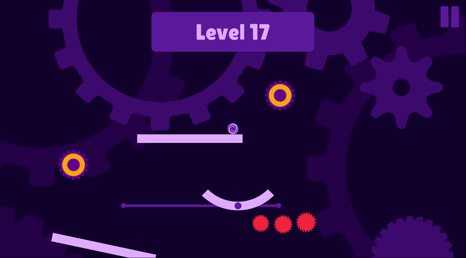 Rolling in Gears Game Level Progress Screenshot.