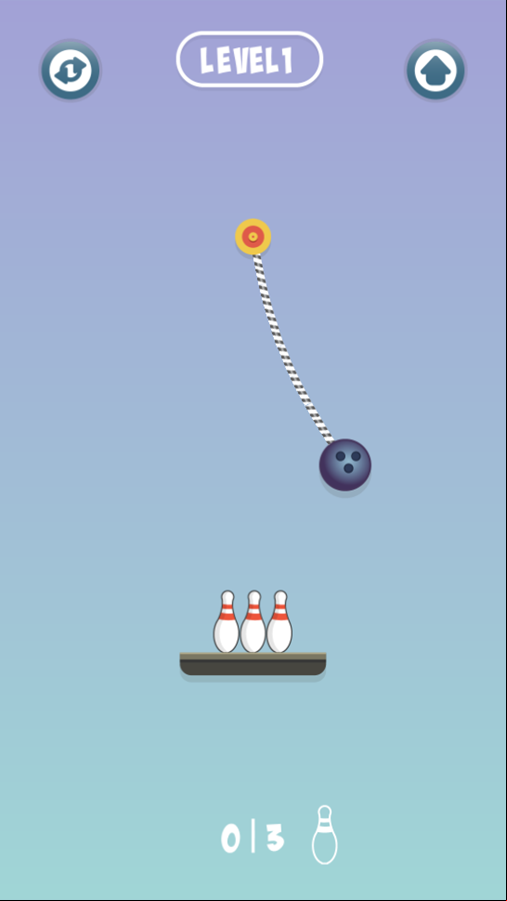 Rope Bawling Game Level Start Screenshot.