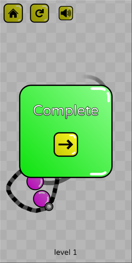 Rope Wrapper Game Level Complete Screenshot.