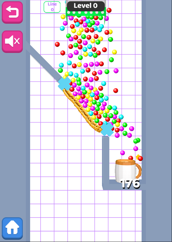 Ropes and Balls Game Simulation Screenshot.