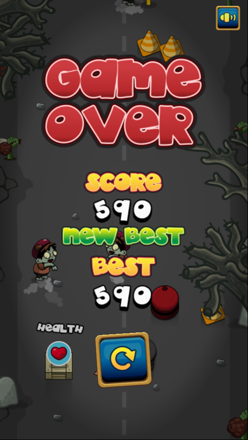 Run of Life Game Over Screenshot.
