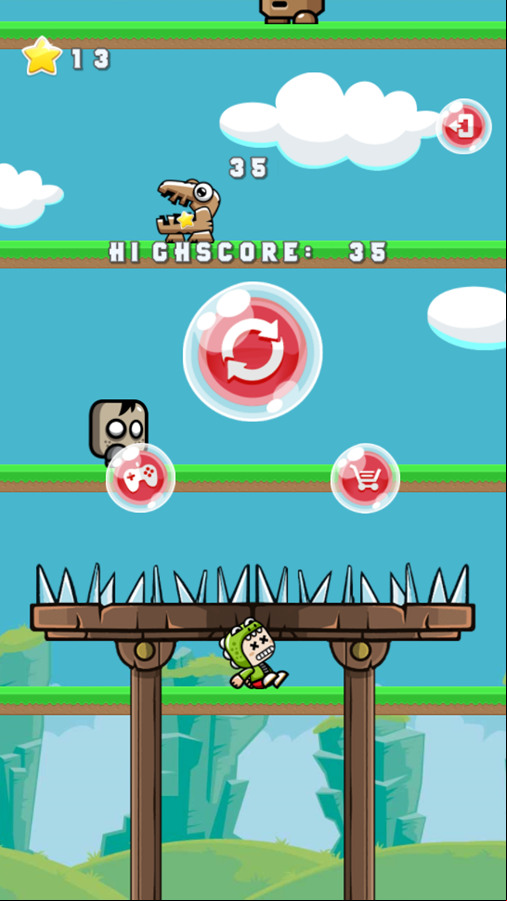 Running Jump Game Over Screenshot.