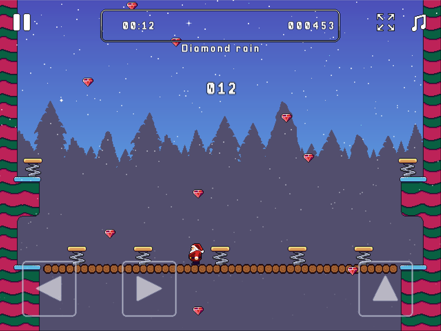 Santa Games Diamond Rain Bonus Level Screenshot.