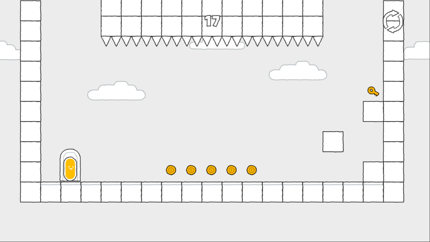 Scribble World Logic Puzzle Game Level With a Falling Roof Screenshot.