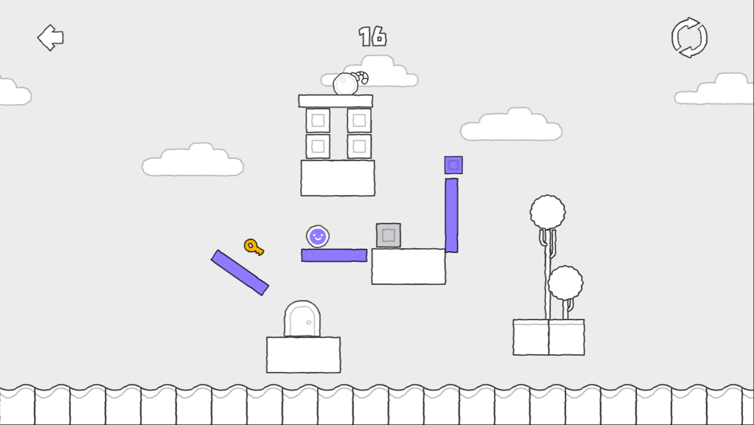 Scribble World Physics Puzzle Game Gray Block Screenshot.