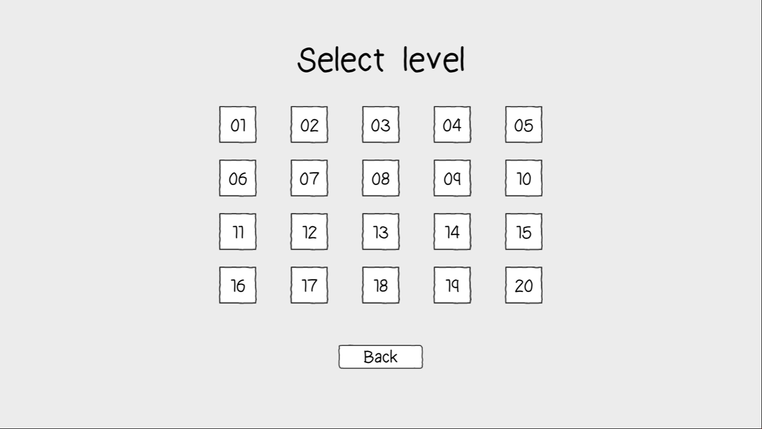 Scribble World Physics Puzzle Game Level Select Screen Screenshot.