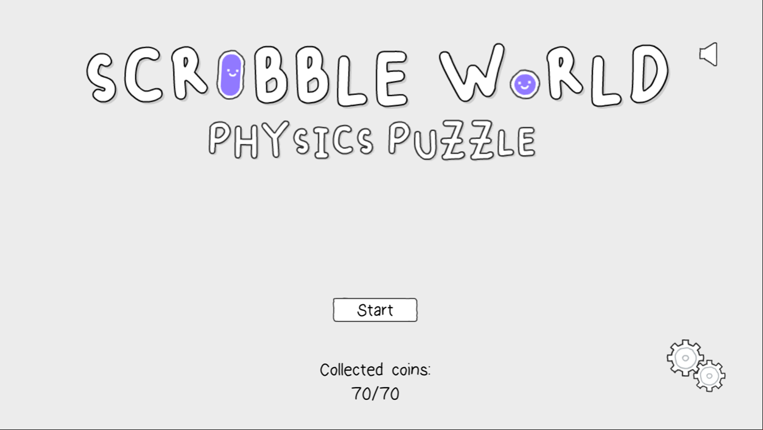 Scribble World Physics Puzzle Game Welcome Screen Screenshot.