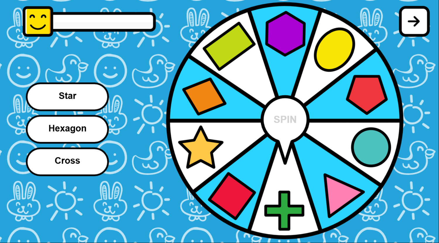 Shapes Wheel Game Question Screenshot.