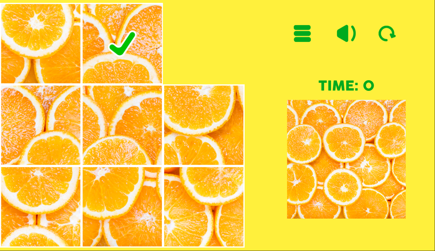 Slide Puzzle Game Level Start Screenshot.