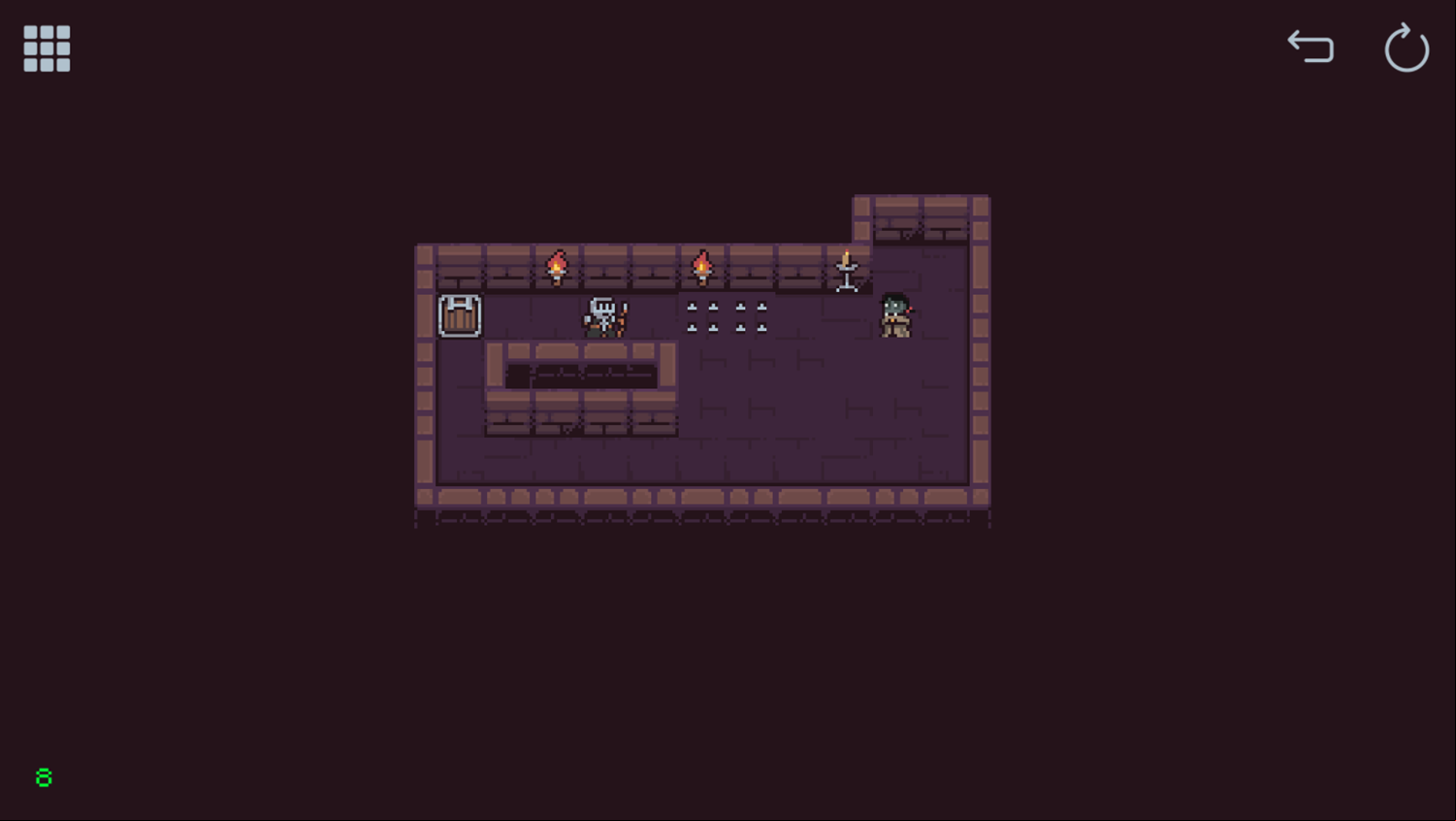 Slidungeon Game Level With Spikes Screenshot.