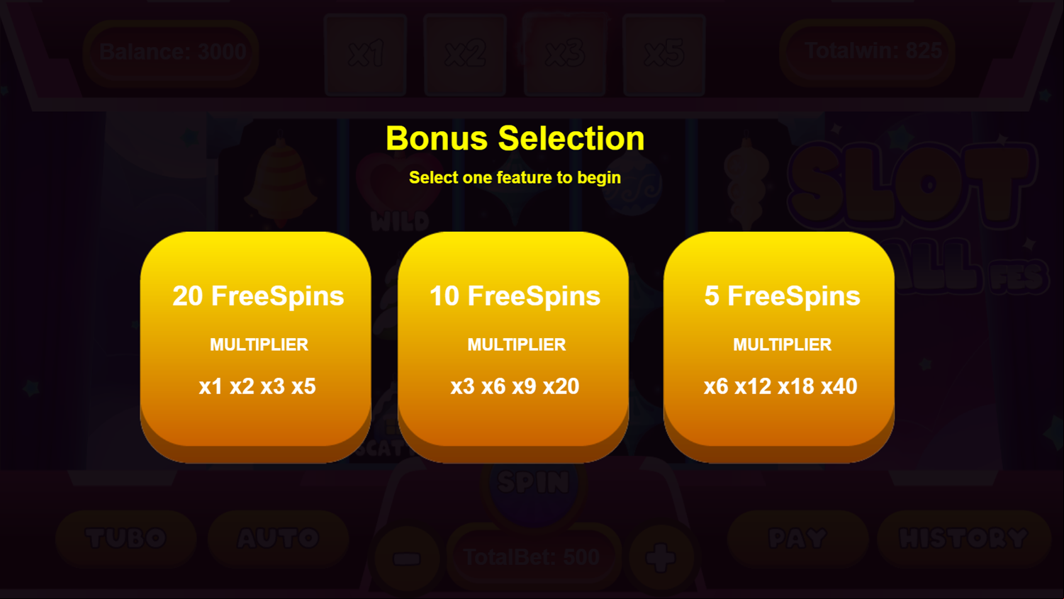 Slot Ball Fes Game Bonus Selection Screenshot.