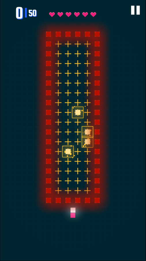 Snake 3000 Game Level With Yellow Dots Inside Red Dots Screenshot.