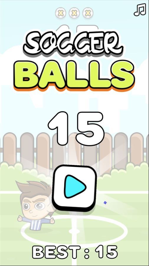 Soccer Balls Game Over Screen Screenshot.