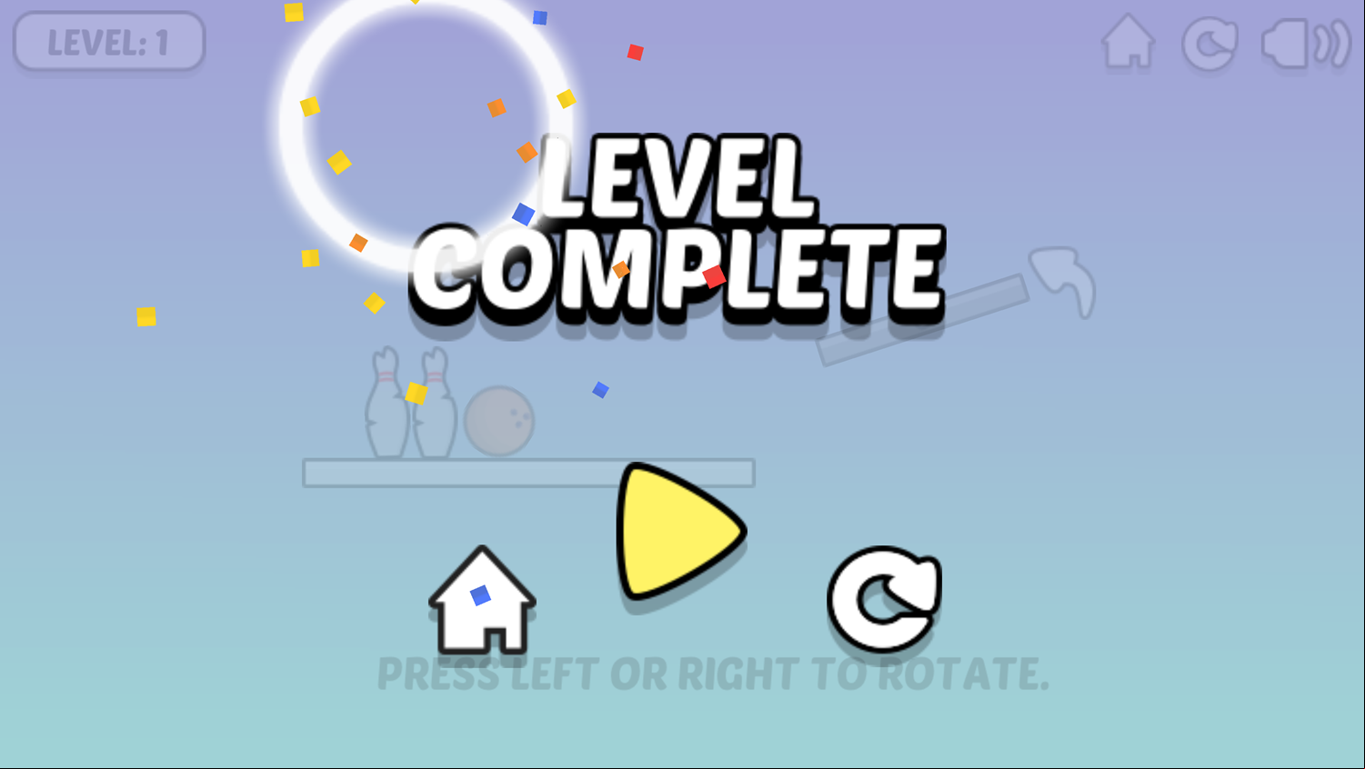 Spin Bowling Game Level Complete Screen Screenshot.