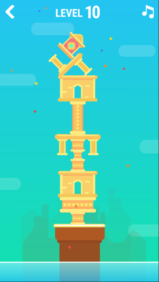 Stack Tower Game Level Progress Screenshot.