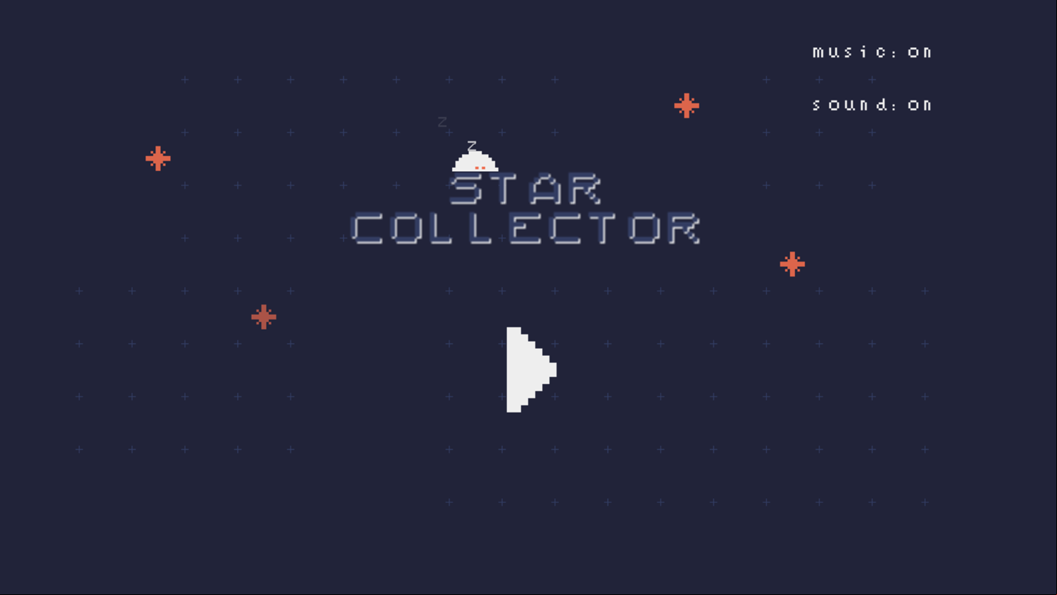 Star Collector Game Welcome Screen Screenshot.