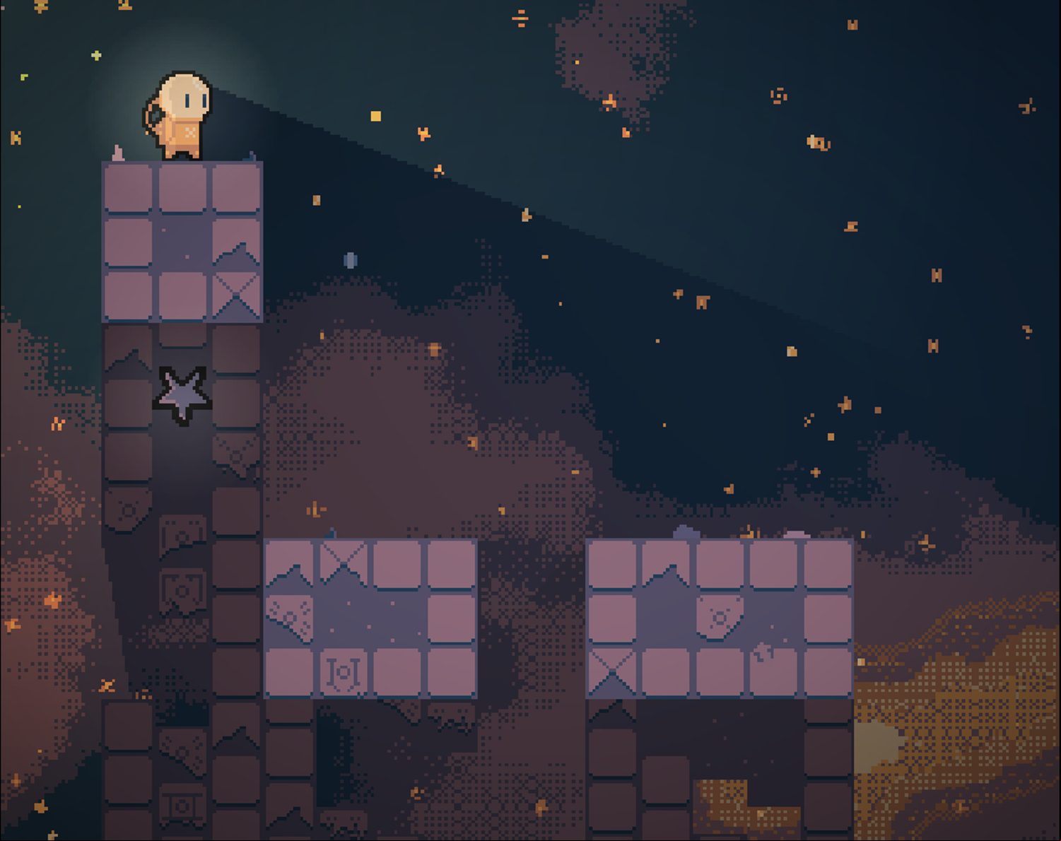 Starcatcher Game Level With a Black Star Screenshot.