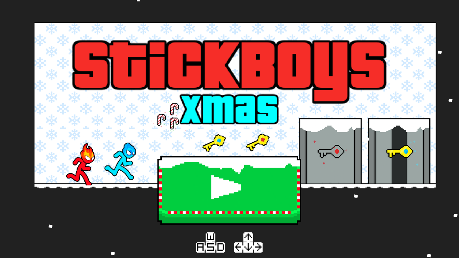 Stickboys Xmas Game Welcome Screen Screenshot.