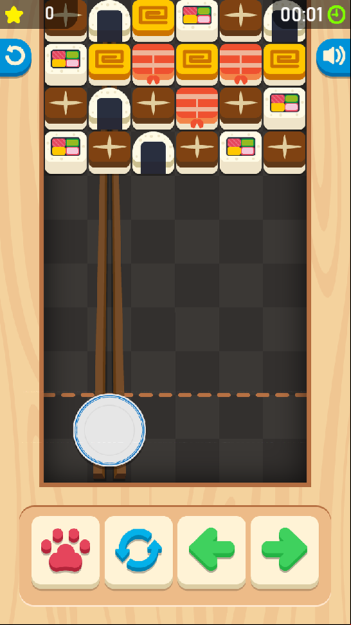 Sushi Sorting Game Start Screenshot.