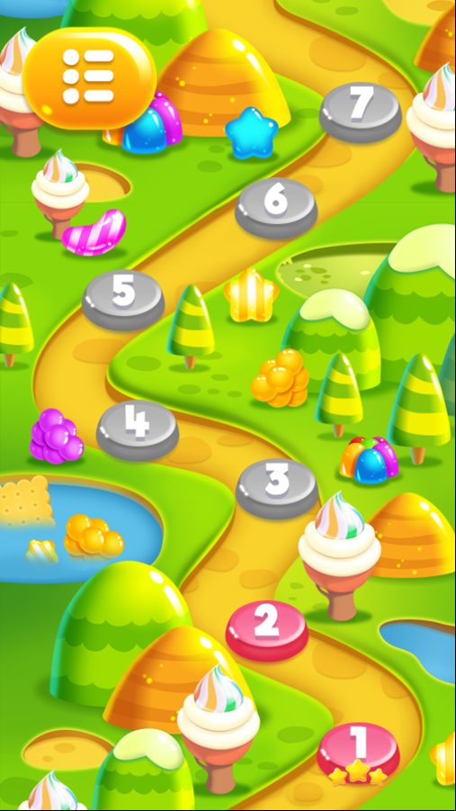 Sweet Mania Game Level Select Screenshot.