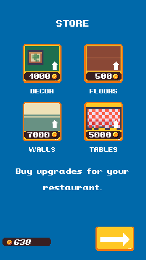 Taco Master Tycoon Game Store Upgrades Screenshot.