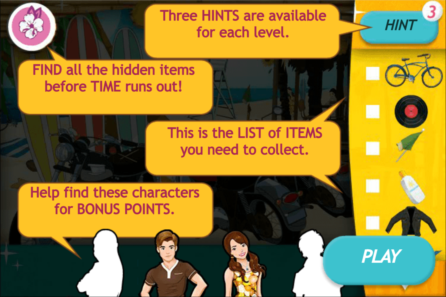 Teen Beach Movie Brady's Beach Scramble Game How to Play Screen Screenshot.