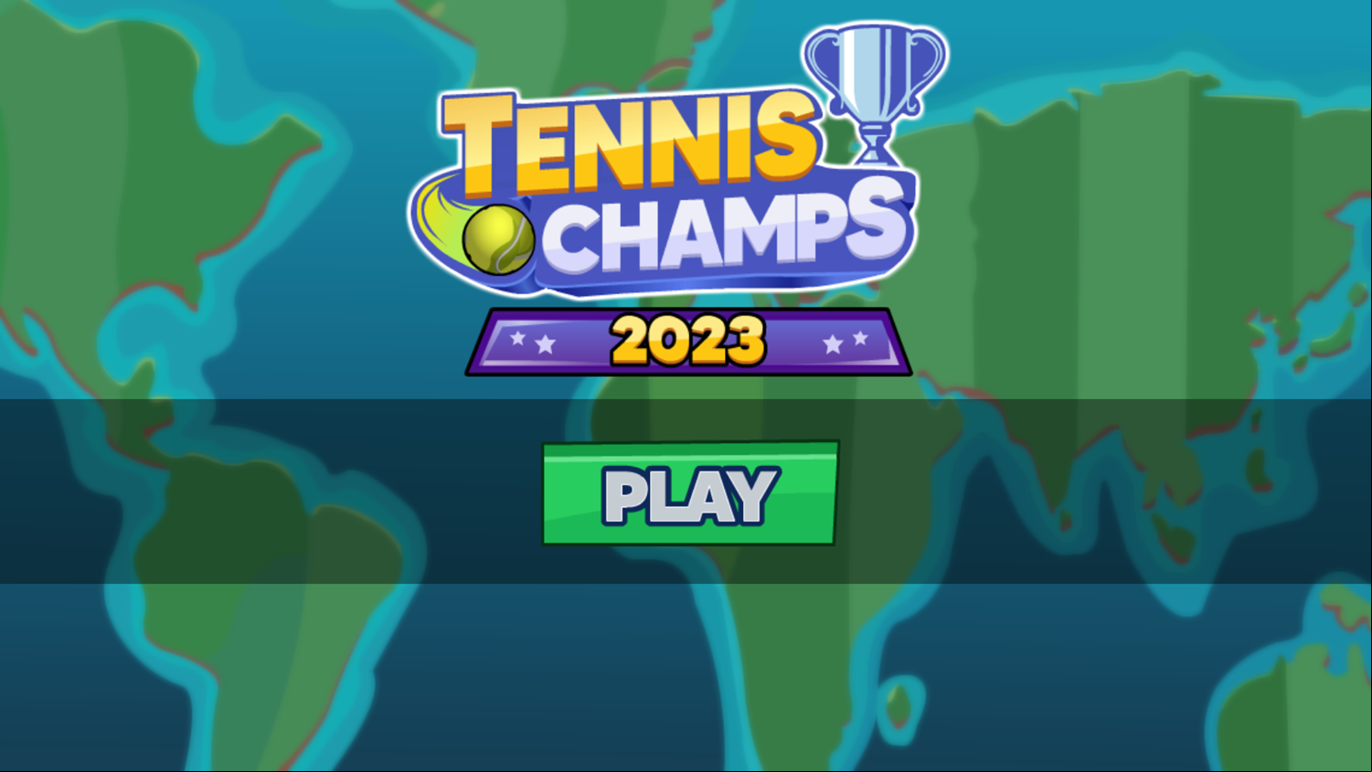 Tennis Champs Game Welcome Screen Screenshot.