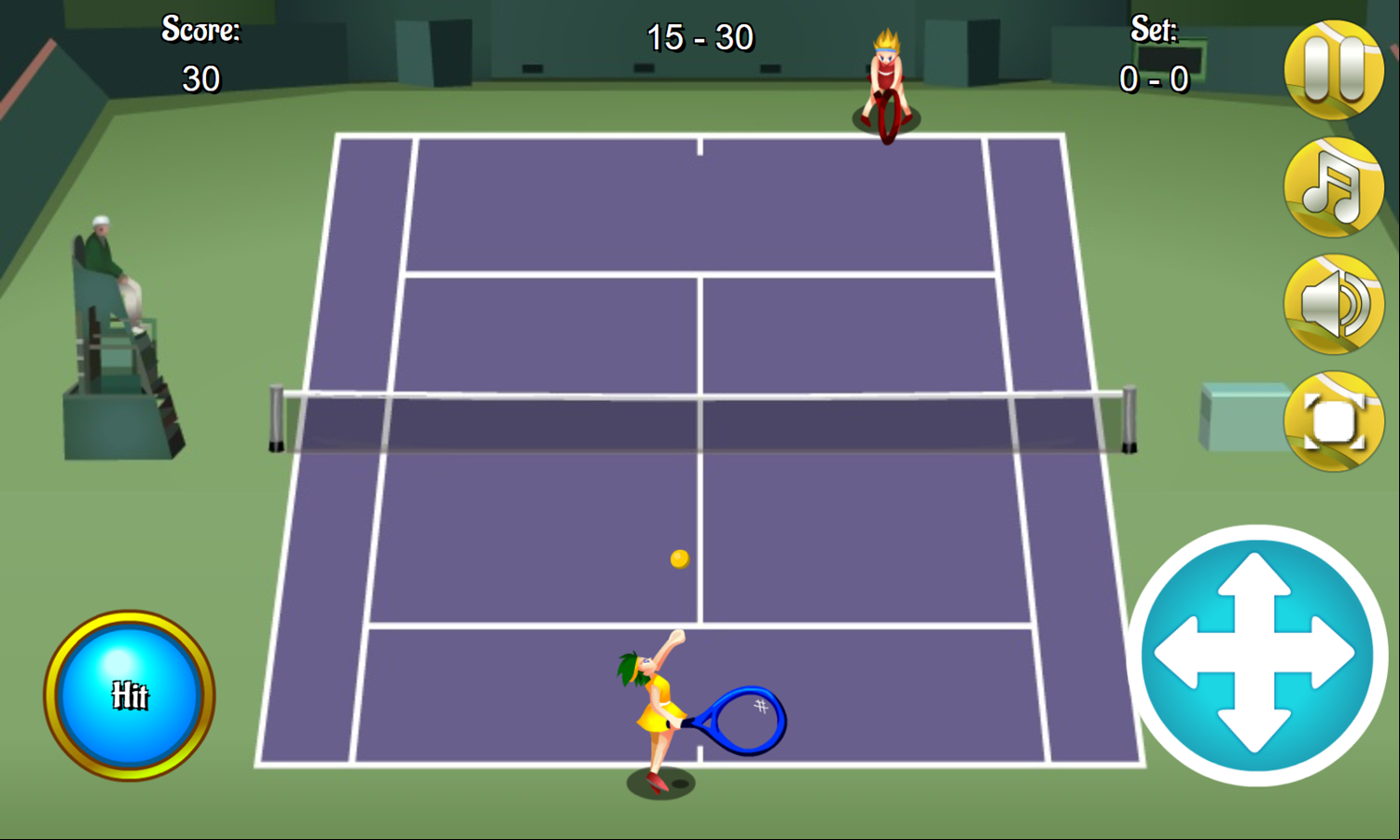 Tennis Game Serve Screenshot.