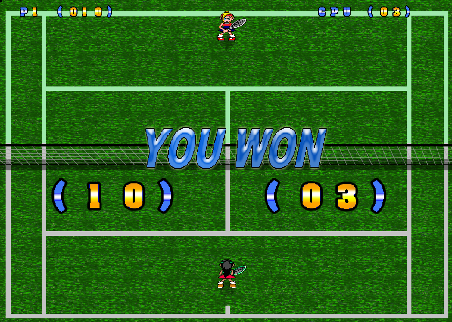 Tennis X Game You Won Screenshot.