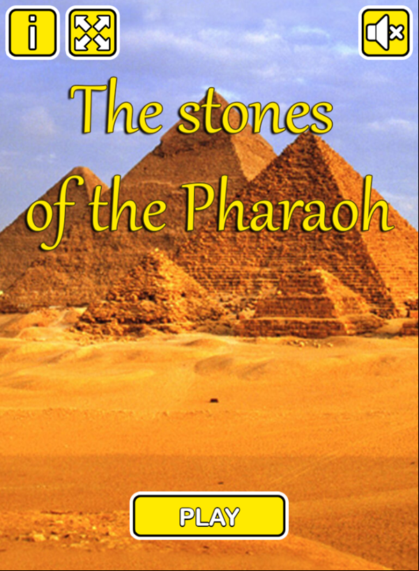 The Stones of the Pharaoh Game Welcome Screen Screenshot.
