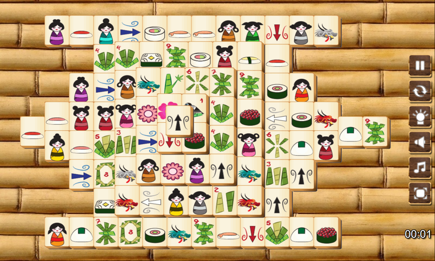 Tokio Mahjong Game Level Start Screenshot.