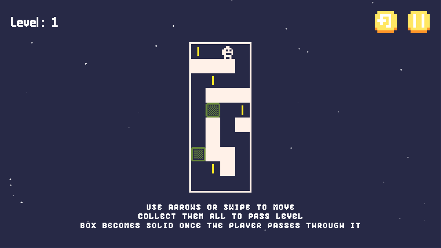 Tomb Run Puzzle 2 Game Green Boxes Info Screenshot.
