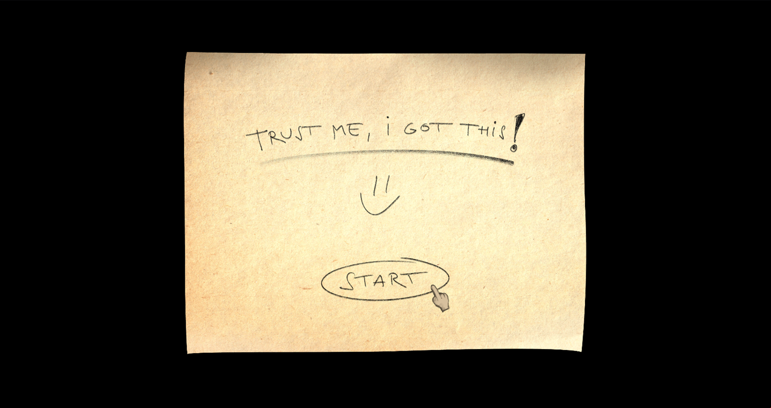 Trust Me I Got This Game Welcome Screen Screenshot.