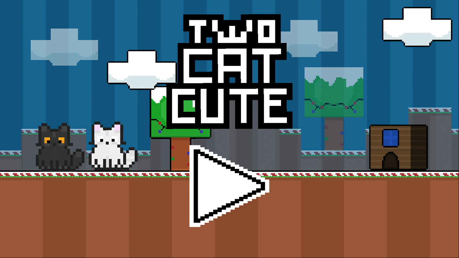 Two Cat Cute Game Welcome Screen Screenshot.