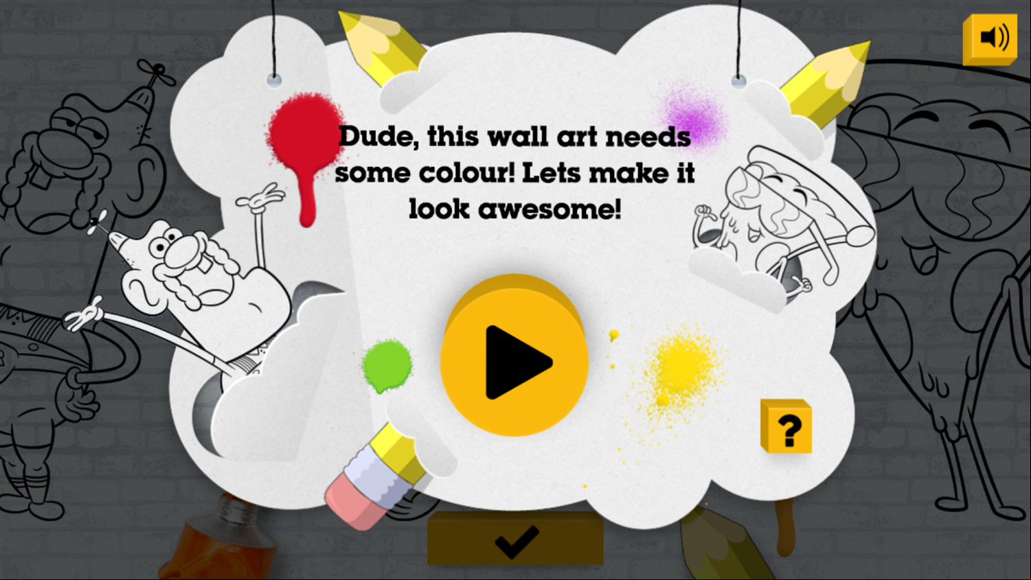 Uncle Grandpa Color In Game Welcome Screen Screenshot.