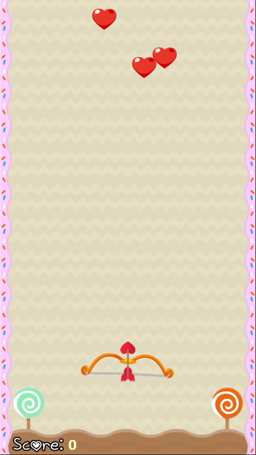 Valentine Shooter Game Start Screenshot.