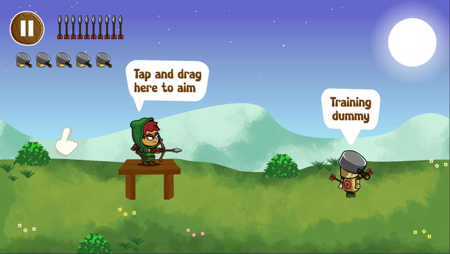 Village Defender Game How to Play Screen Screenshot.