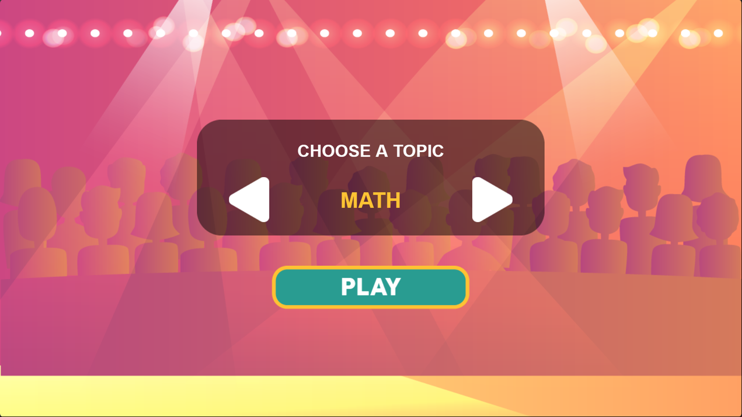 Who is the Kid Millionaire Game Choose Topic Screenshot.